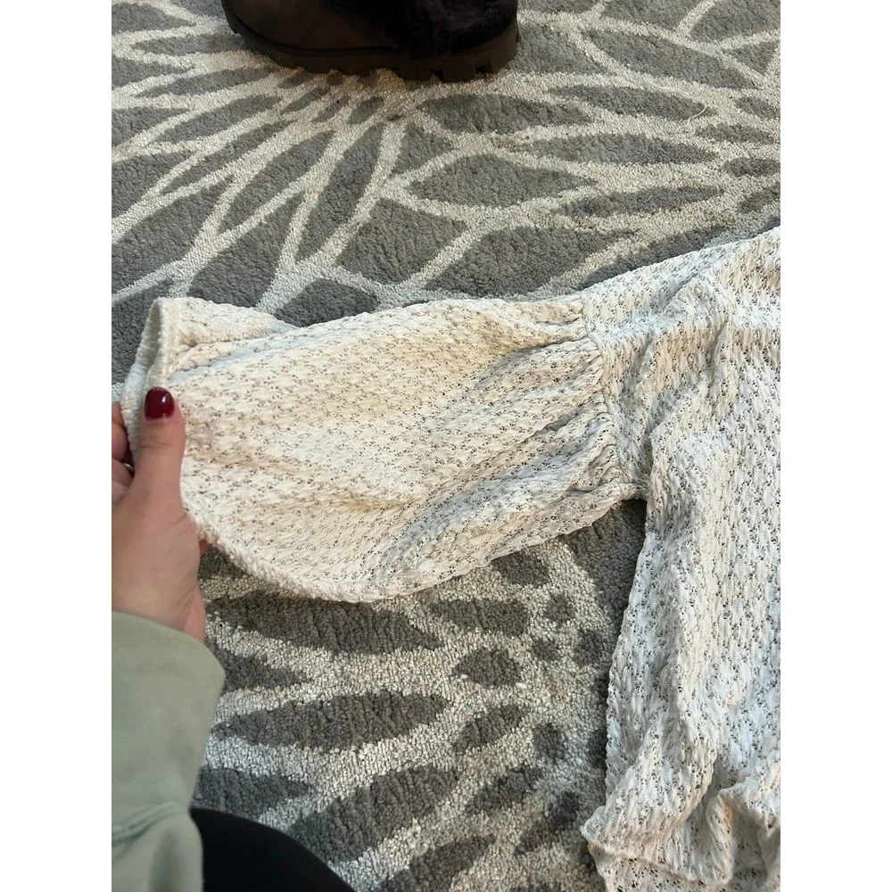 White Lace Crochet Detail Zara Blouse